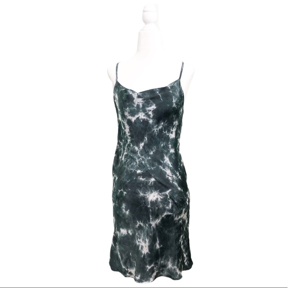 Olivaceous Slip Mini Dress Spaghetti Strap Drape Neck Tye Die Women’s Size Small - Picture 13 of 13